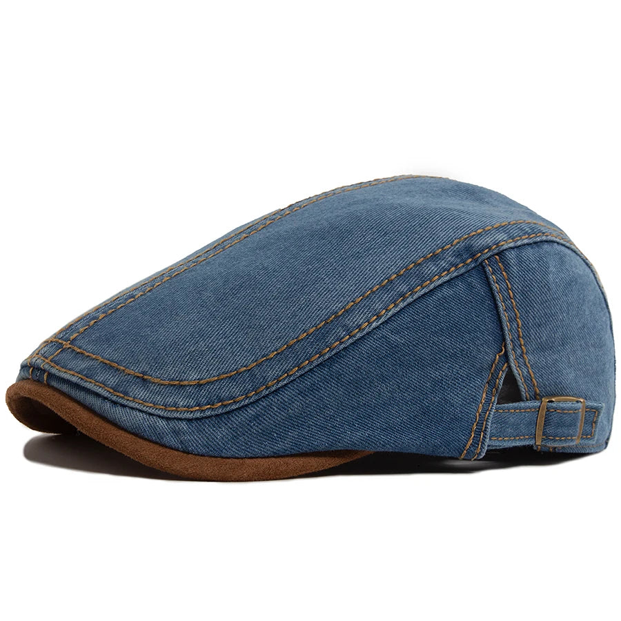 Brown Patchwork Ivy Cap | Retro Country Flat Hat | Urban Caps NZ