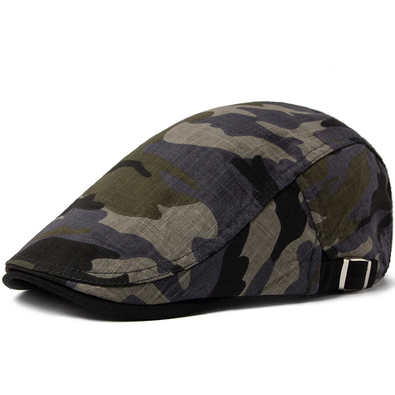 Camouflage Linen Ivy Cap | Country Outdoor Flat Cap | Urban Caps NZ