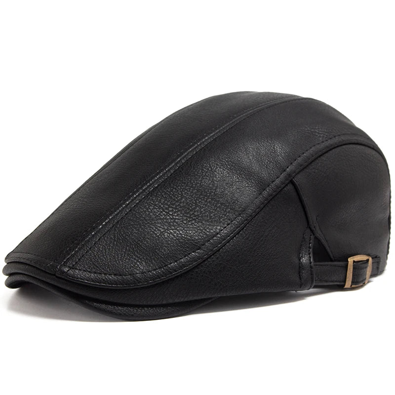 Faux Leather Ivy Cap | English Gentleman's Flat Cap | Urban Caps NZ