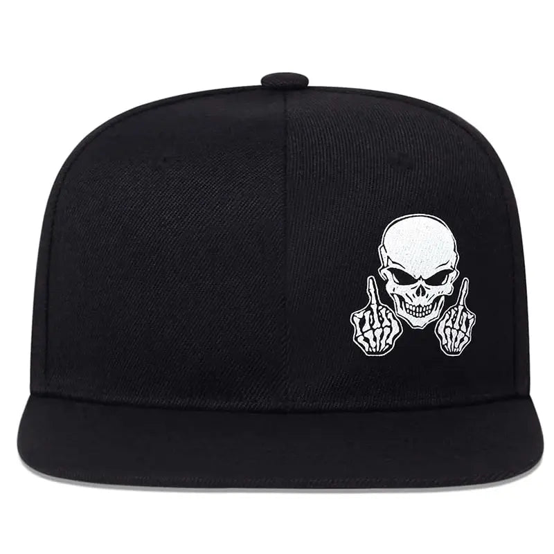 The Brixton | Skeleton Hand Embroidery Snapback Cap | Urban Caps NZ