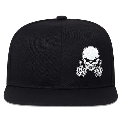 The Brixton | Skeleton Hand Embroidery Snapback Cap | Urban Caps NZ