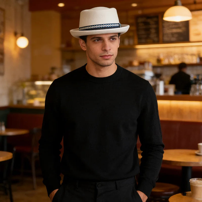 Monaco Blanc Wool Pork Pie Hat – Luxury European Collection