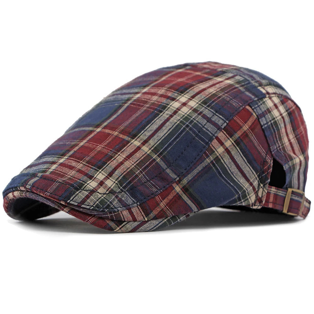 Sorrento Plaid Artist Beret in Red