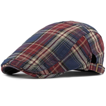 Sorrento Plaid Artist Beret in Red