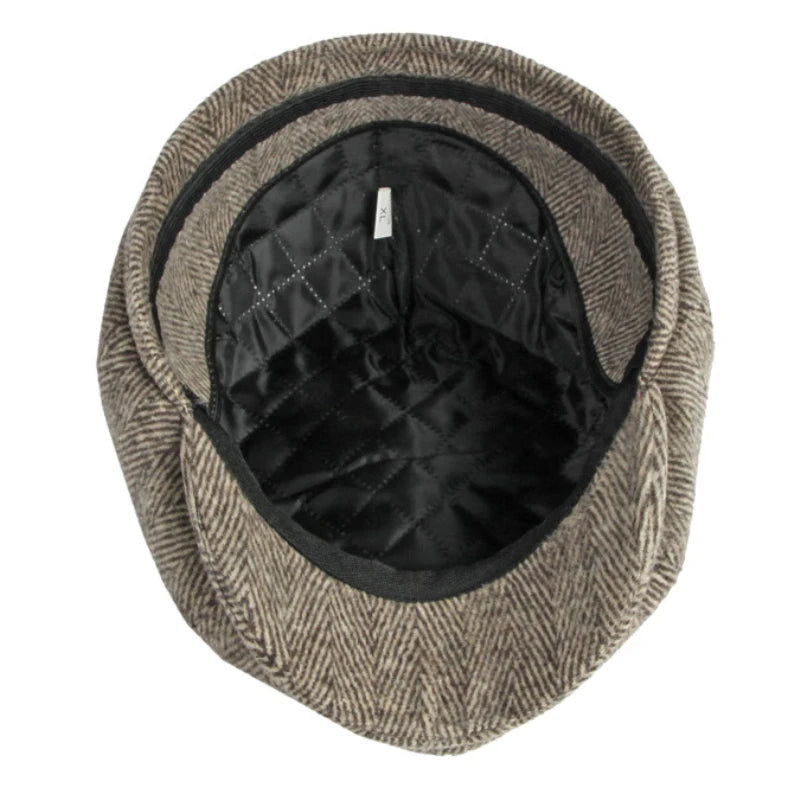 Farnham Striped Wool Flat Cap