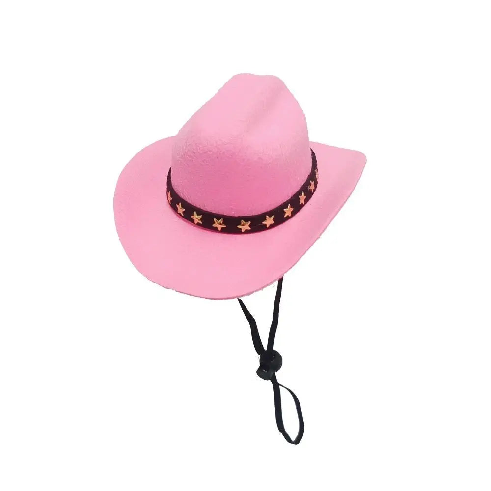 Mini cowboy hat for cats and small dogs with star trim