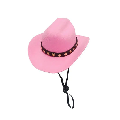 Mini cowboy hat for cats and small dogs with star trim