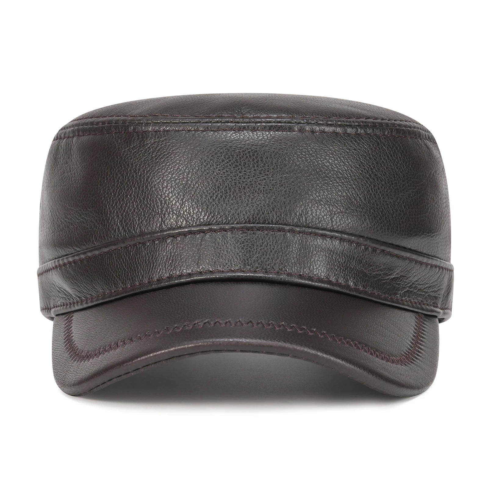The Wellington | Men's Leather Cadet Flat Top Cap | Urban Caps NZ