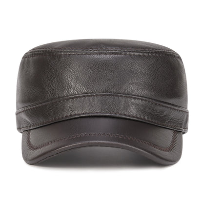 The Wellington | Men's Leather Cadet Flat Top Cap | Urban Caps NZ