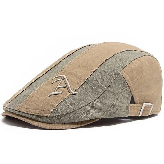 Camouflage Patchwork Ivy Cap | Letter Embroidered Flat Cap | Urban Caps NZ