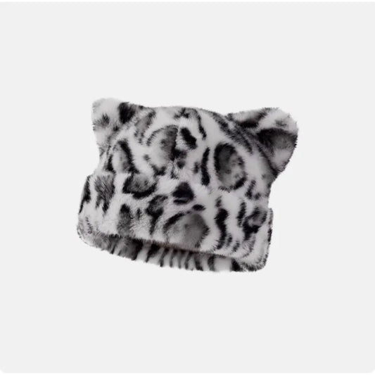 Amara Leopard Teddy Bear Beanie