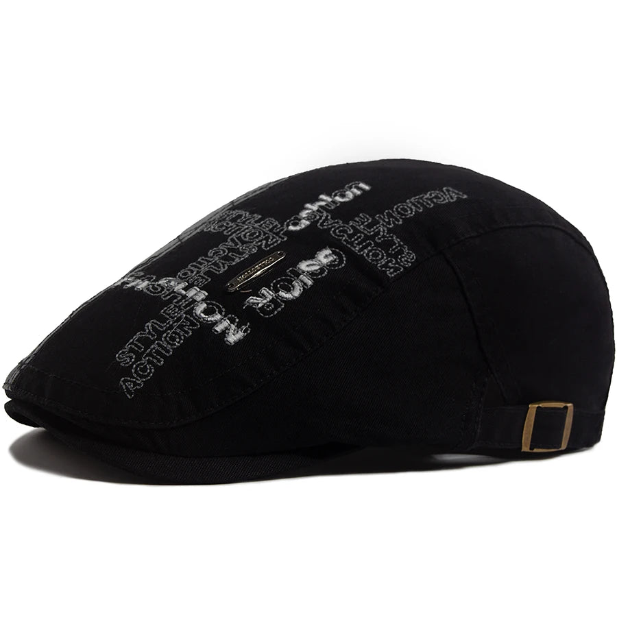 Embroidered Letter Label Ivy Cap | Outdoor Flat Cap | Urban Caps NZ