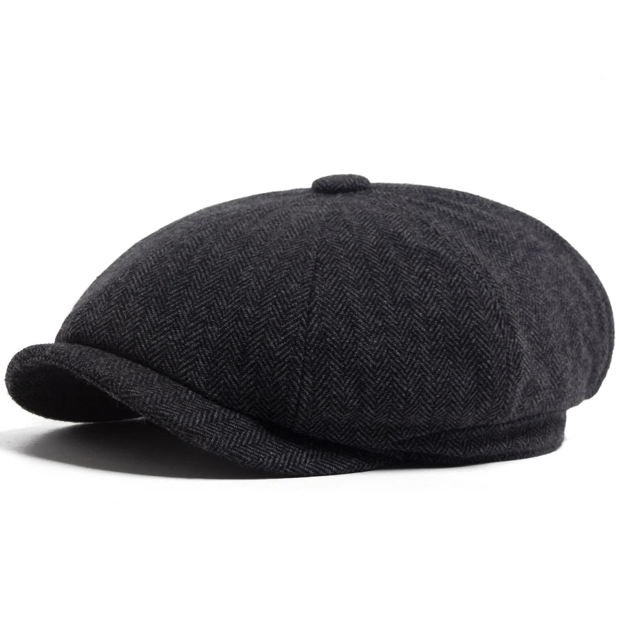 Herringbone Octagonal Newsboy Cap | British Winter Cap | Urban Caps NZ