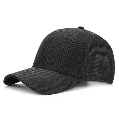 Wexford Big & Tall Linen Flat Cap in Black-