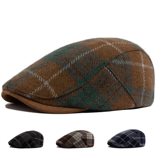 Wool Grid Ivy Cap | Highland Winter Flat Cap | Urban Caps NZ