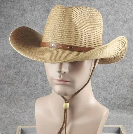 Drover Foldable Straw Cowboy Hat in Khaki