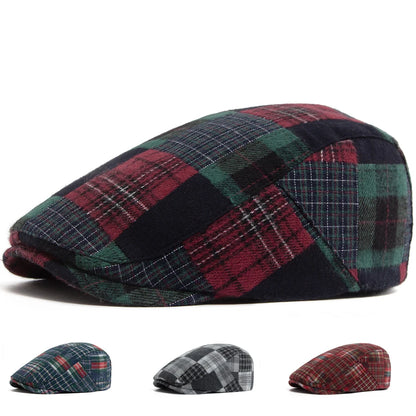 Big Plaid Patchwork Ivy Cap | Retro Country Flat Cap | Urban Caps NZ