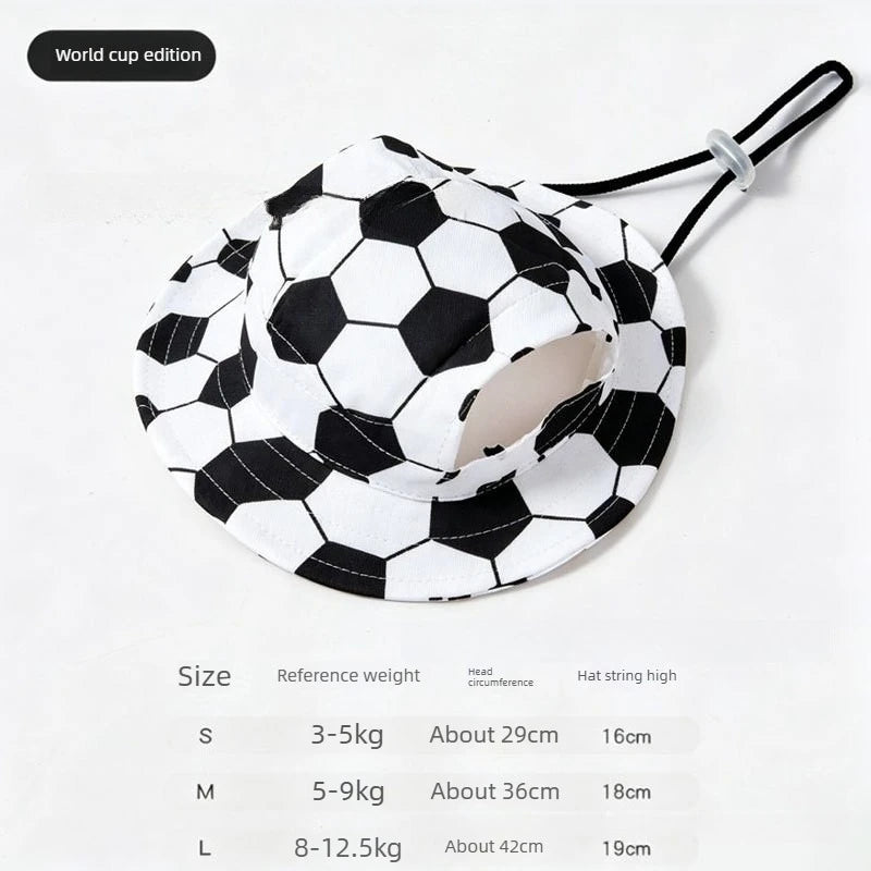 Football print dog cap in three sizes