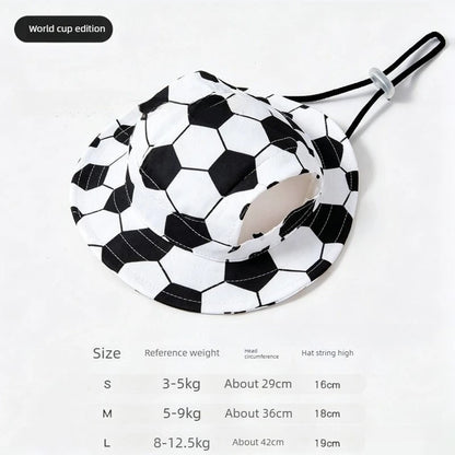 Football print dog cap in three sizes