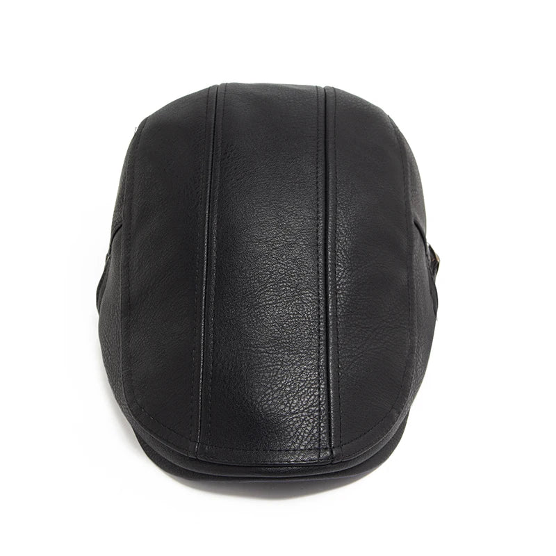 Faux Leather Ivy Cap | English Gentleman's Flat Cap | Urban Caps NZ