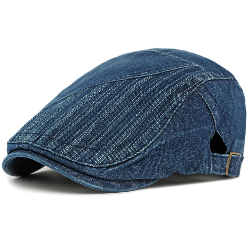 Winchester Geometric Artist Beret in Dark Blue