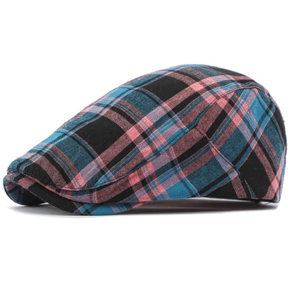 Assisi Plaid Artist Beret in Black