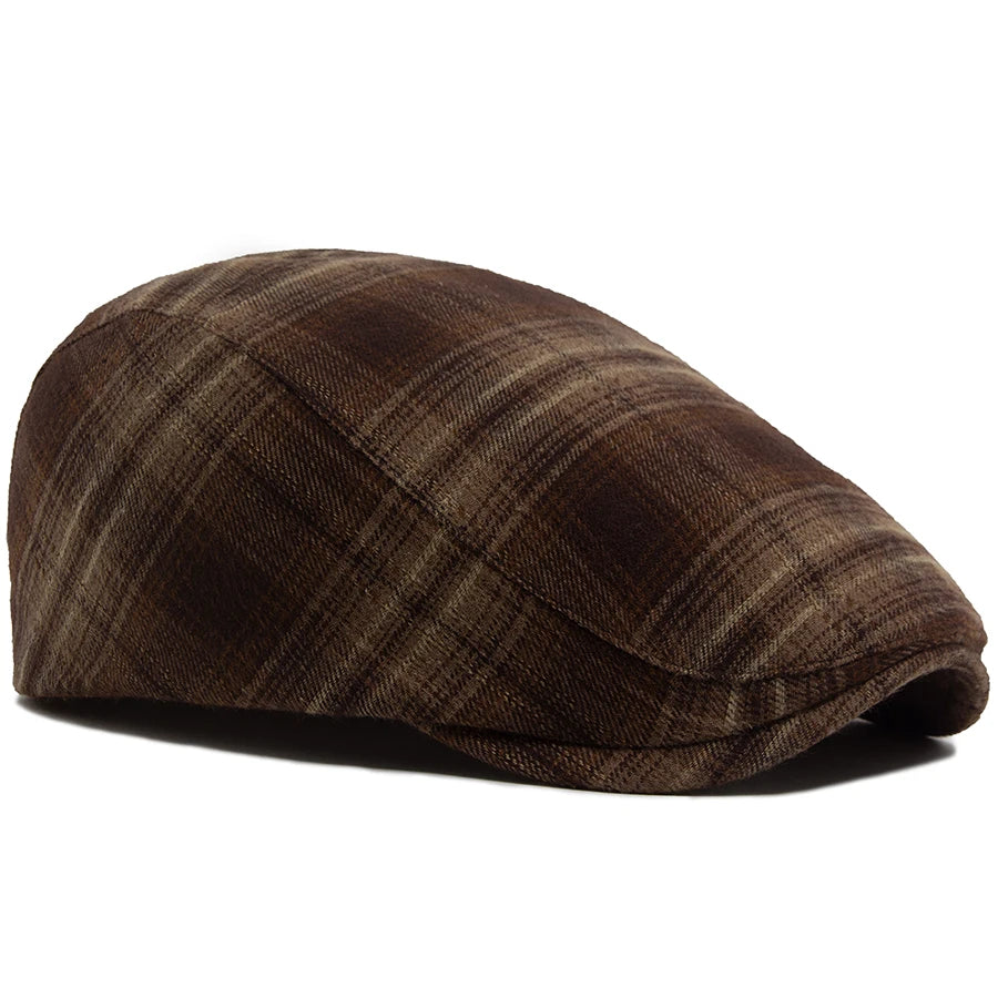 Thin Plaid Herringbone Ivy Cap | Heritage Flat Hat | Urban Caps NZ