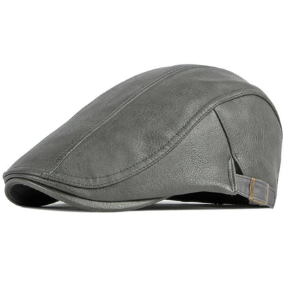 Cadiz Faux Leather Ivy Cap in Grey
