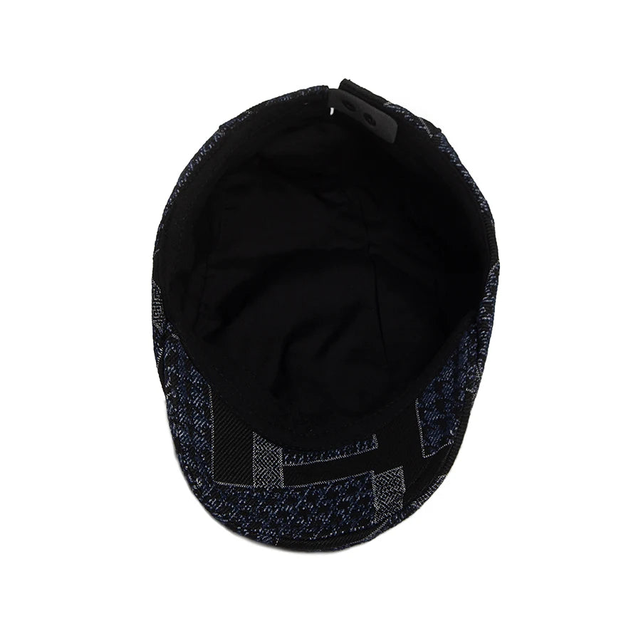 Houndstooth Print Ivy Cap | Classic Country Flat Cap | Urban Caps NZ