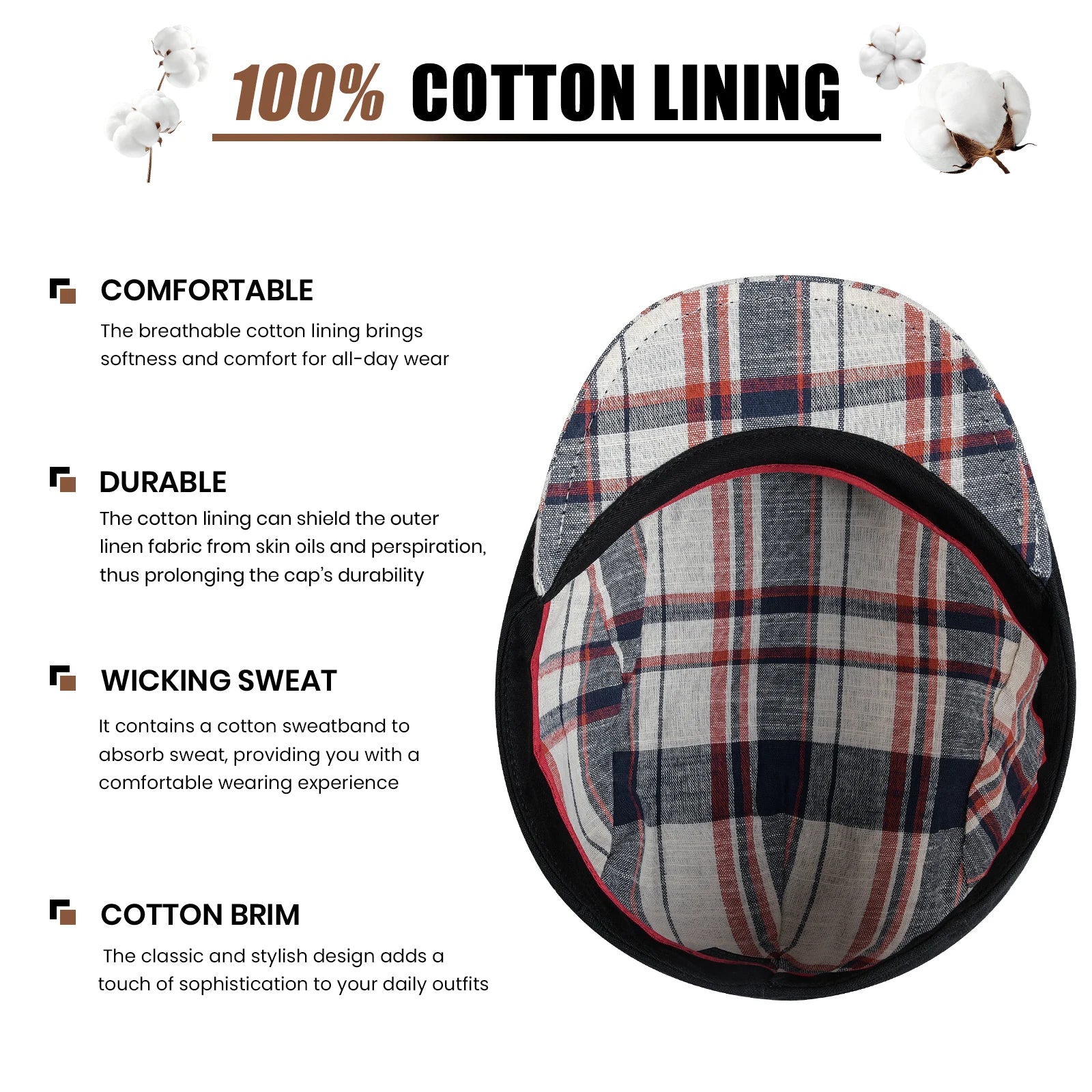 The Lucca | Men's Soft Vintage Linen Flat Cap | Urban Caps NZ