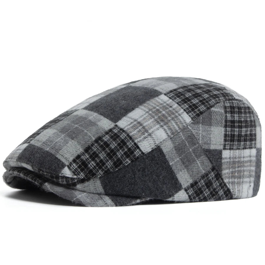Big Plaid Patchwork Ivy Cap | Retro Country Flat Cap | Urban Caps NZ