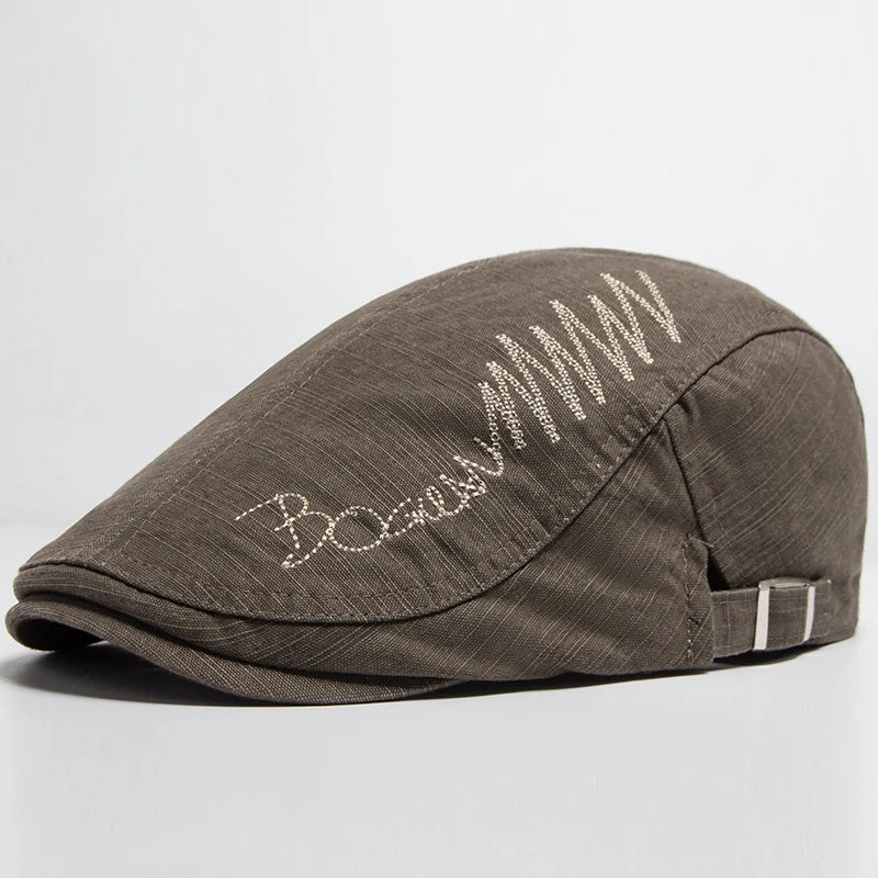 Embroidered Cotton Ivy Cap | Autumn Heritage Flat Cap | Urban Caps NZ