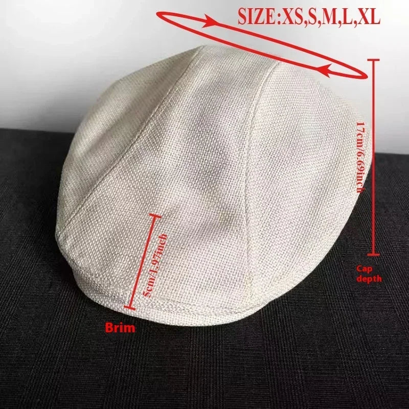 Ashton Linen Newsboy Cap