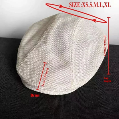 Ashton Linen Newsboy Cap
