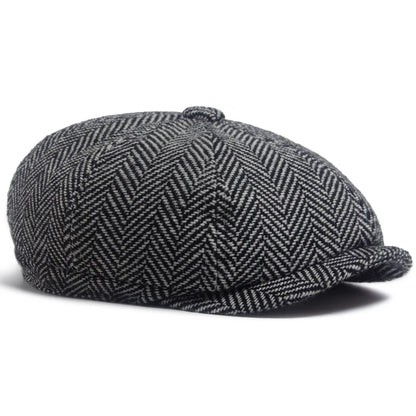 Retro Herringbone Newsboy Cap | Warm British Cap | Urban Caps NZ