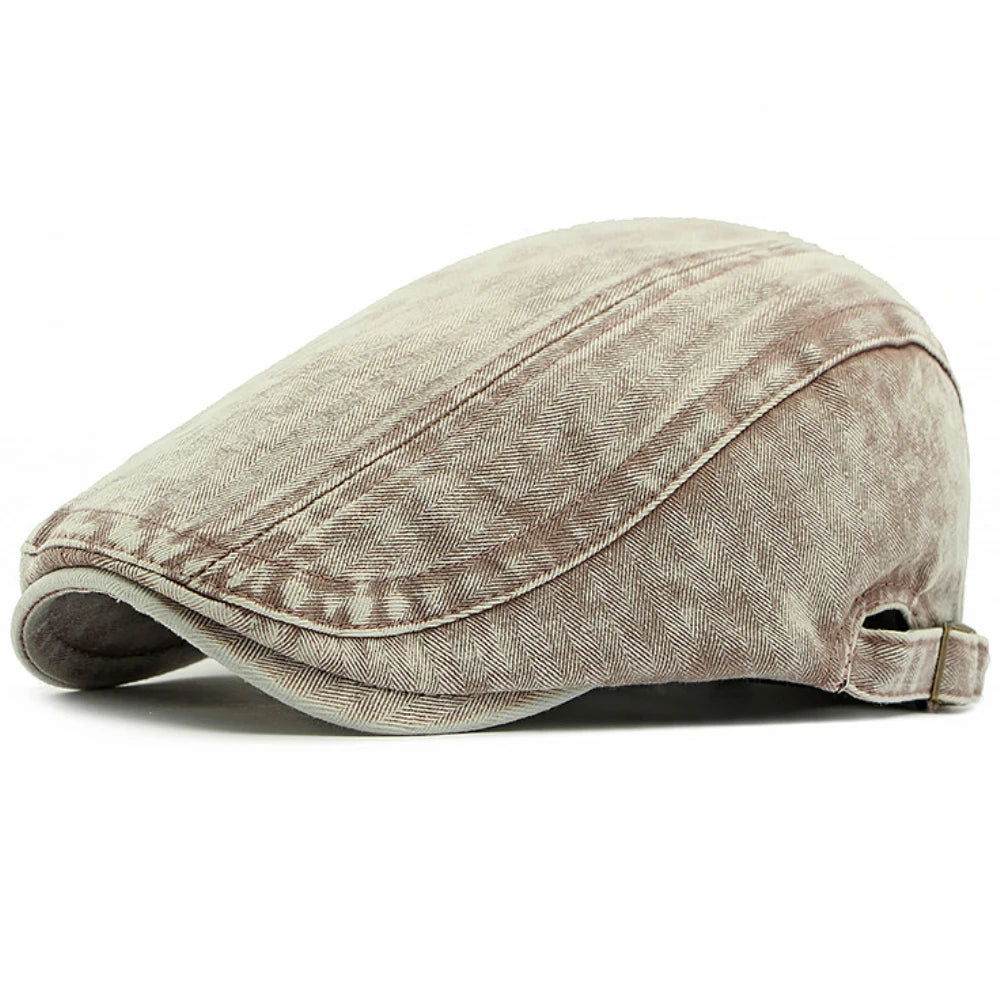 Bologna Denim-Style Beret in Red Coffee