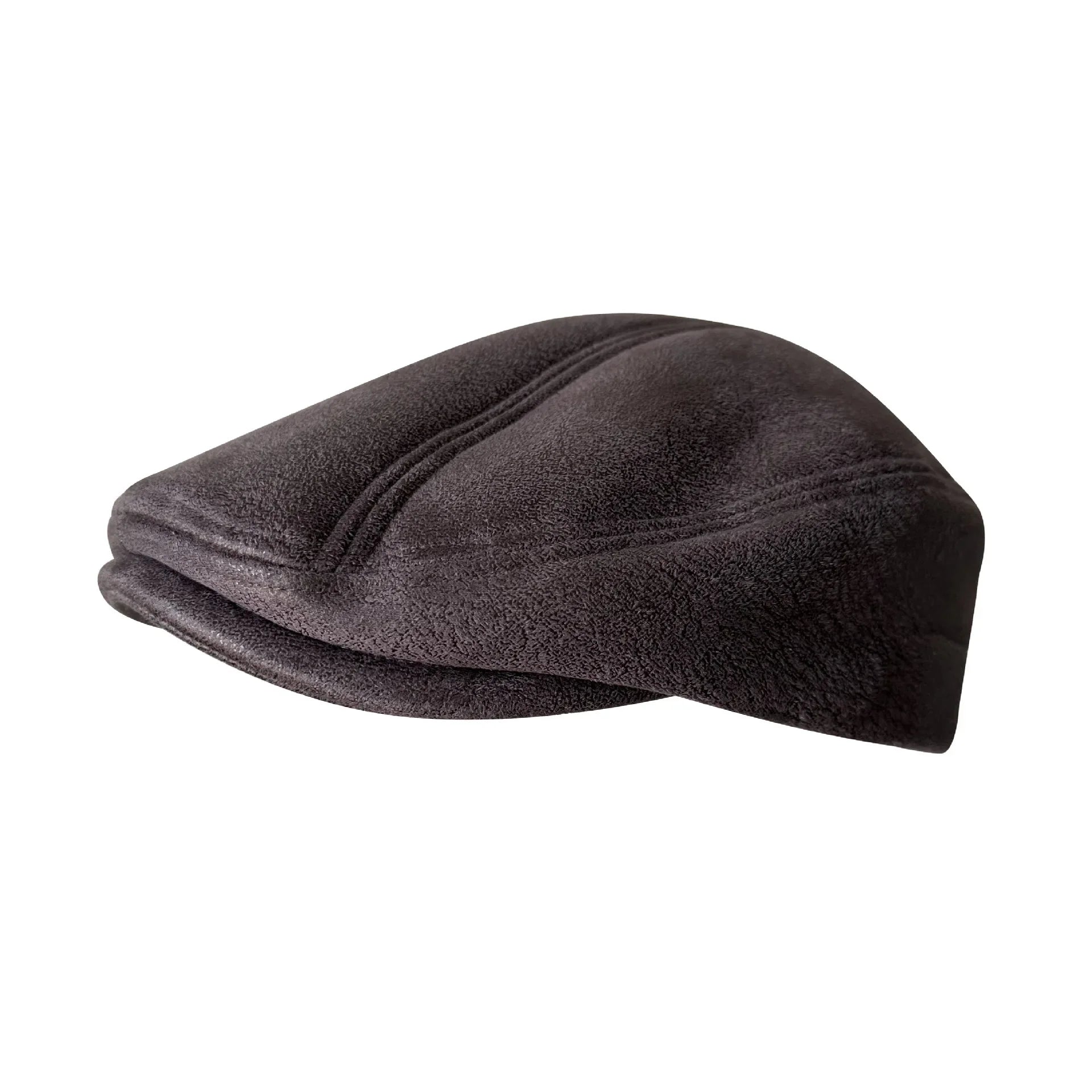 Yorkshire Big-Fit Suede Flat Cap in Purple Gray