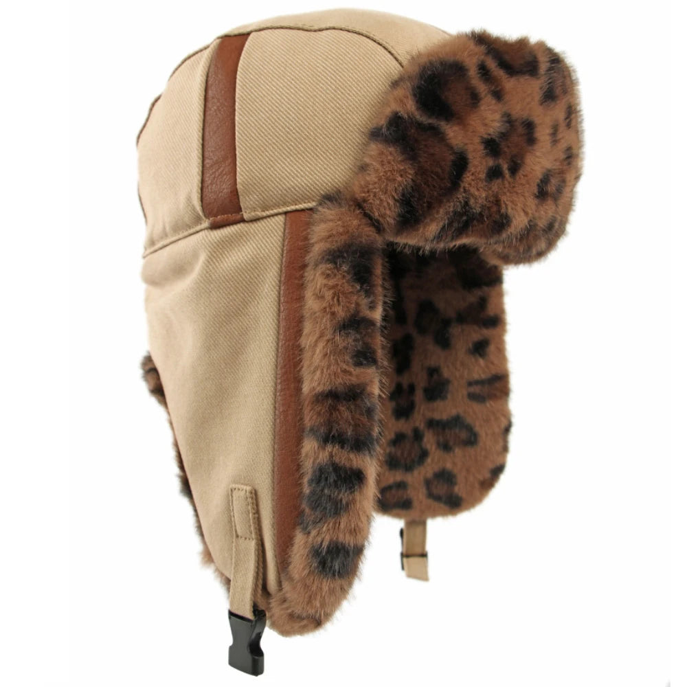 Klondike Leopard-Print Trapper Hat