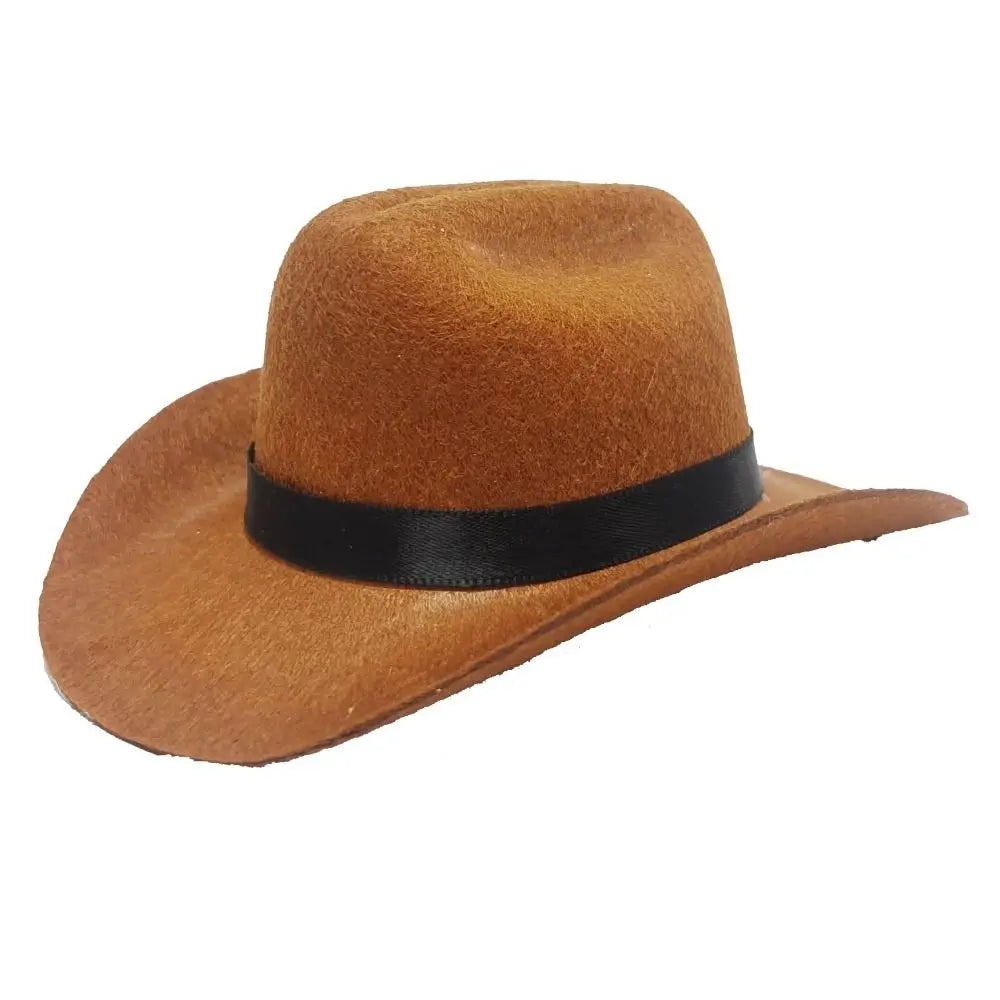Pet cowboy hat with ribbon trim in pink