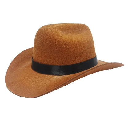 Pet cowboy hat with ribbon trim in pink