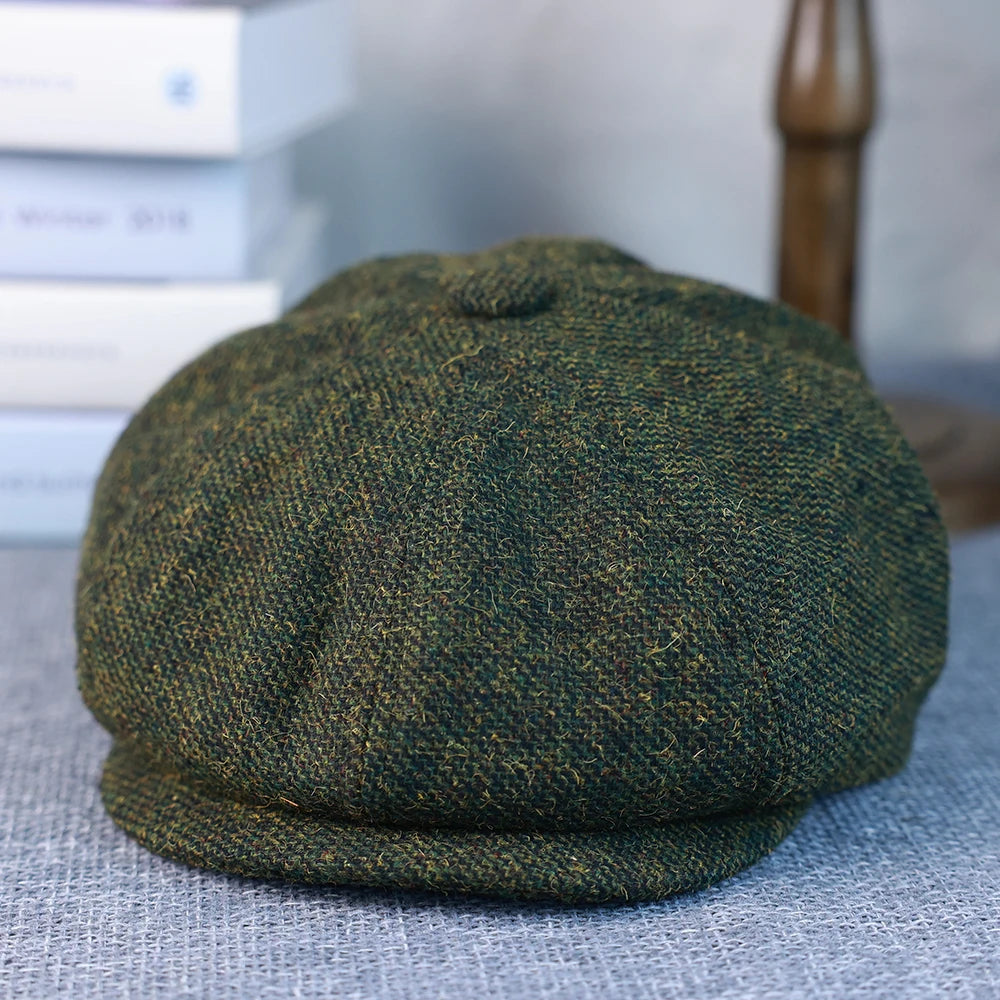 Durham Wool Newsboy Cap in Green