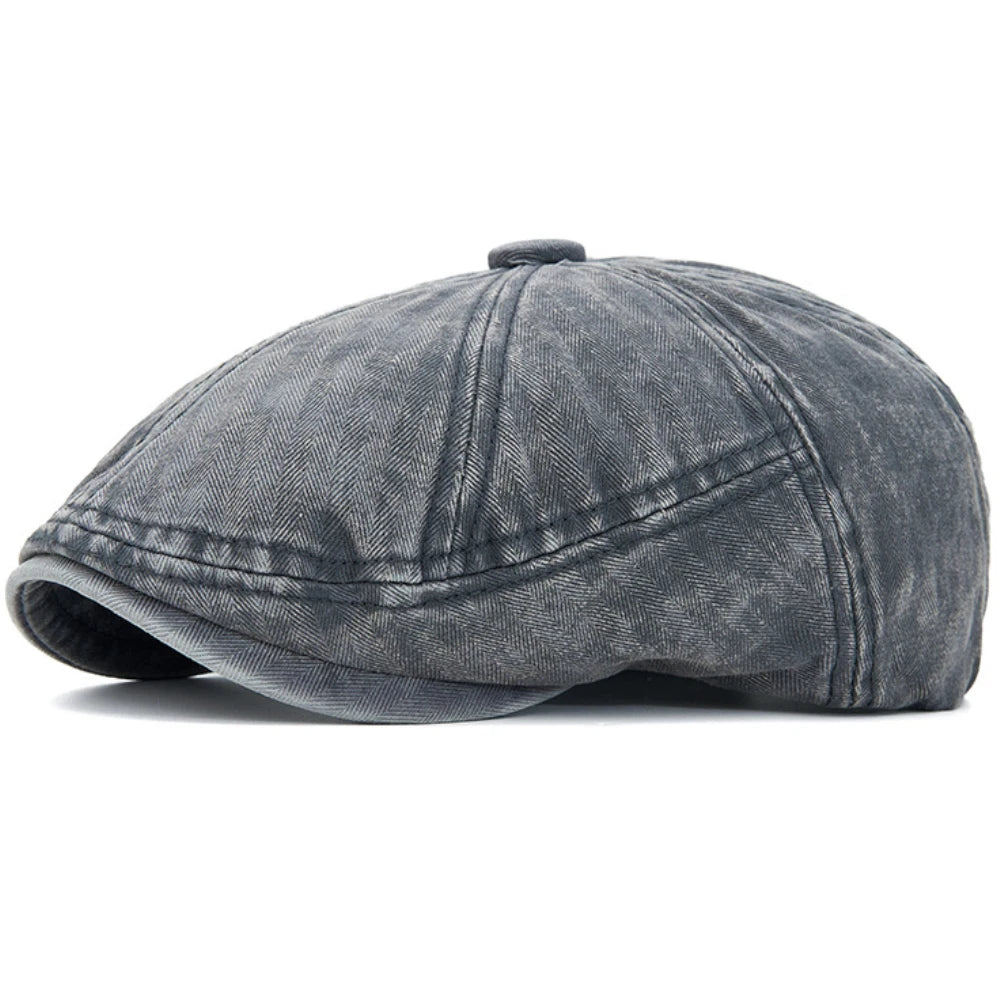 Cambridge Octagonal Artist Beret in Dark Grey