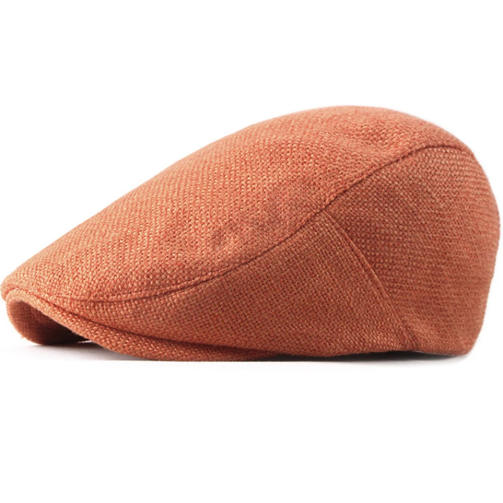 Cotswold Linen-Cotton Ivy Cap in Orange