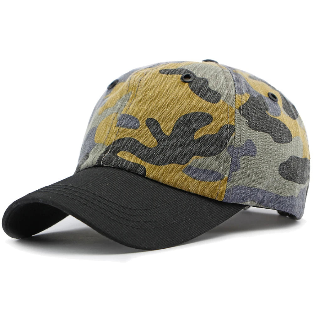 Brixton Camouflage Baseball Cap in Yellow