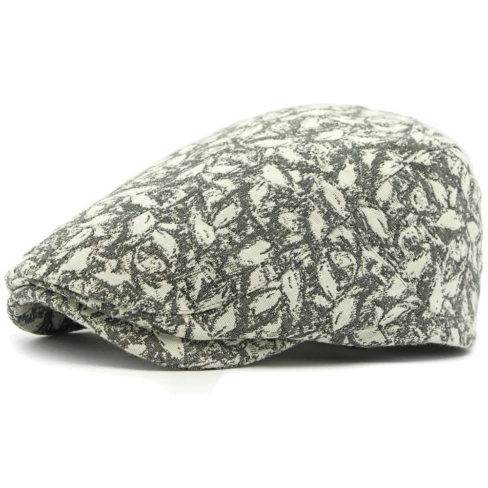 Bath Print Ivy Beret in Gray