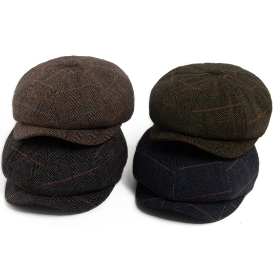 Herringbone Wool Newsboy Cap | British Heritage Cap | Urban Caps NZ