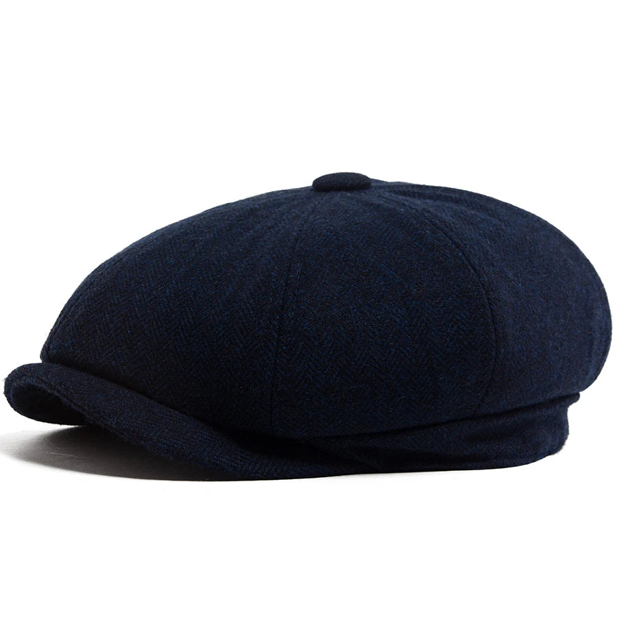 Herringbone Octagonal Newsboy Cap | British Winter Cap | Urban Caps NZ