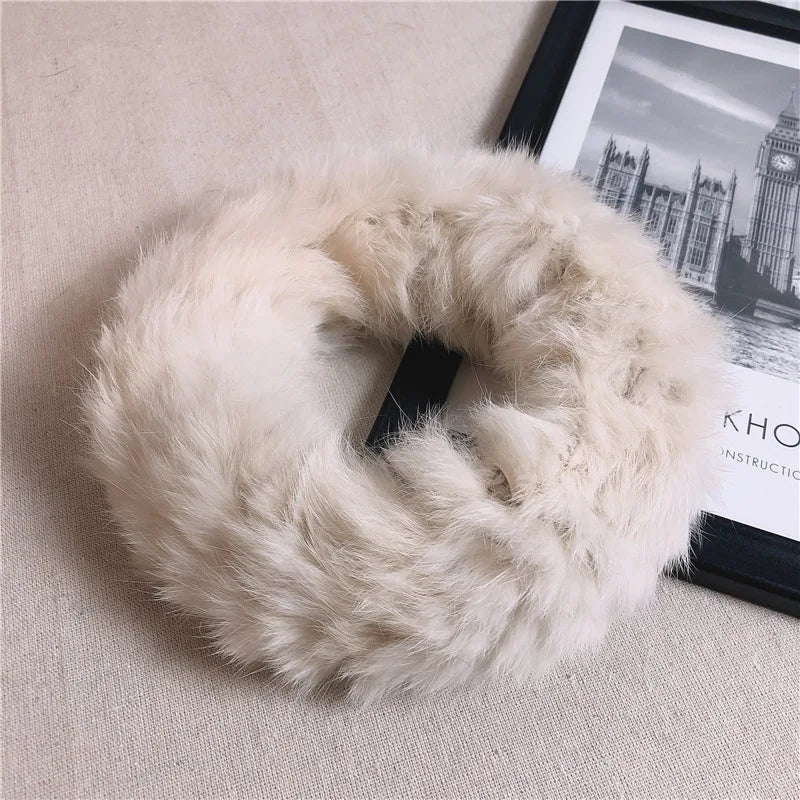 Plush Rabbit Fur Headband | Winter Warm Hairband | Urban Caps NZ