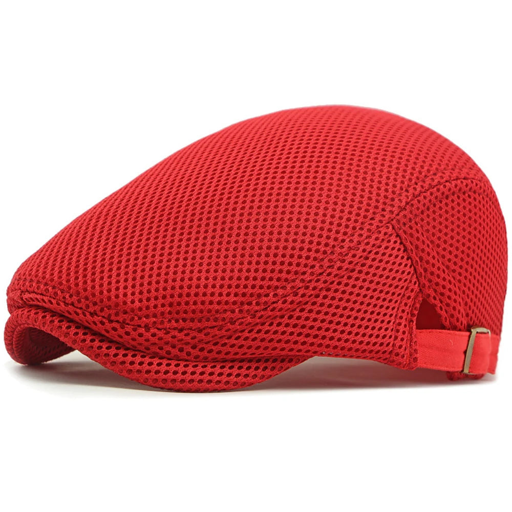 Godalming Mesh Breathable Beret in Red