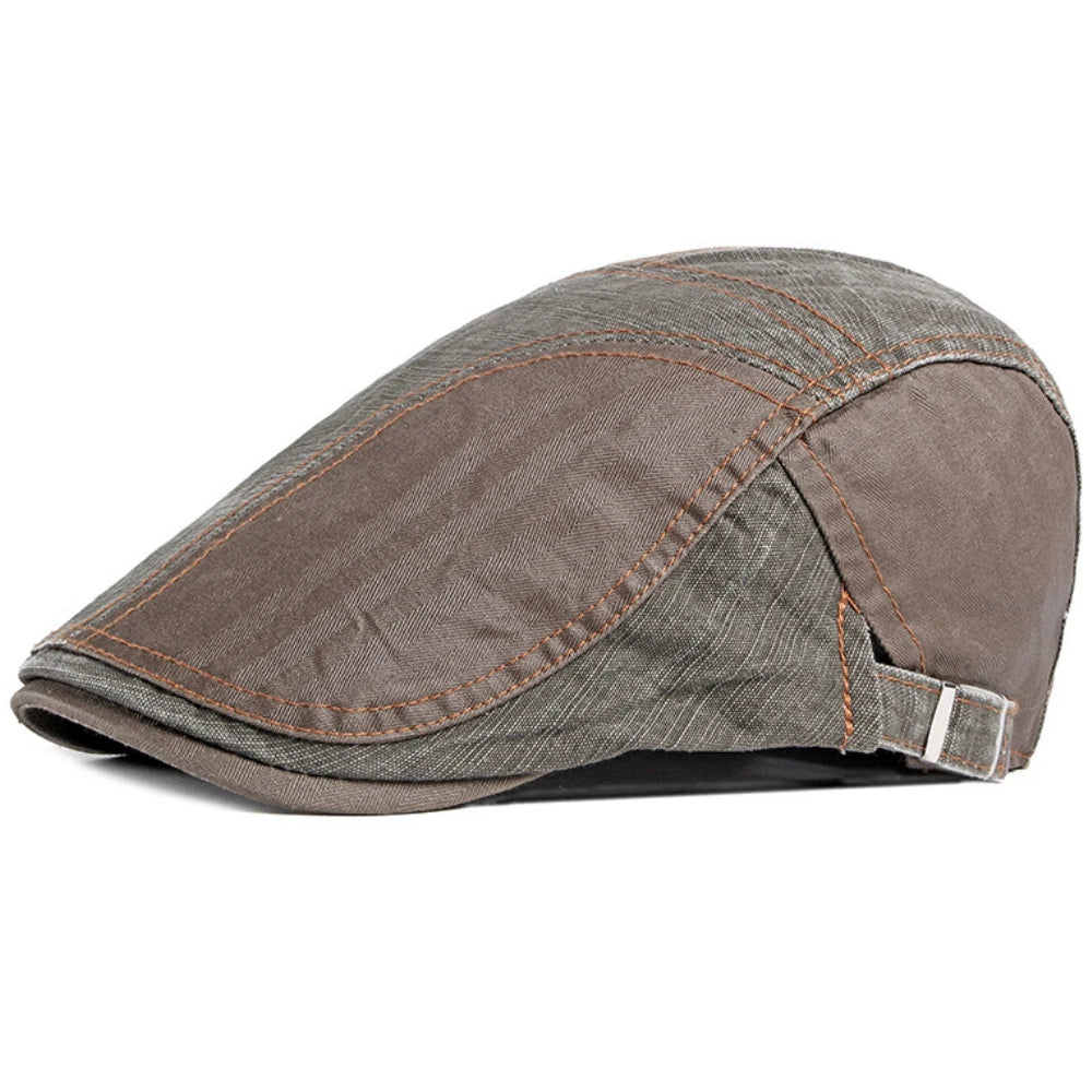 Truro Patchwork Ivy Cap in Army Green